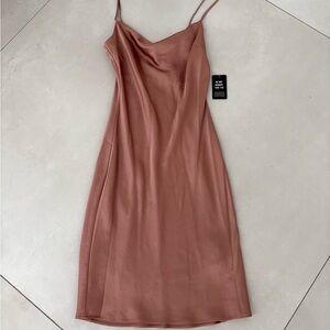 Express Pink Slip Dress Cowl Neck Spaghetti Strap Midi